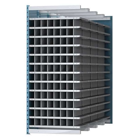 Add-On Pigeonhole Bin Unit, 36 in W x 96 in D x 87 in H, 96 Compartments, Blue/Gray, Steel MPN:AHDB104-96PB