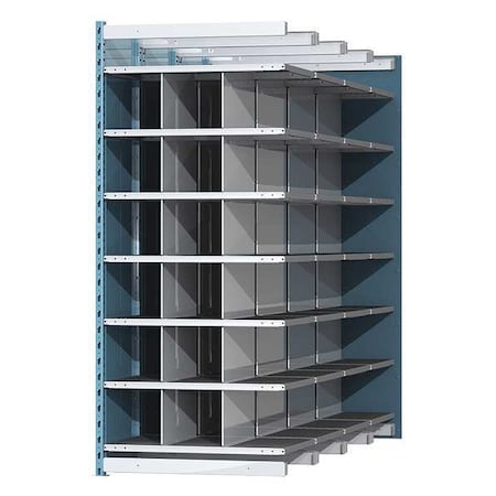 Add-On Pigeonhole Bin Unit, 36 in W x 96 in D x 87 in H, 18 Compartments, Blue/Gray, Steel MPN:AHDB18-96PB
