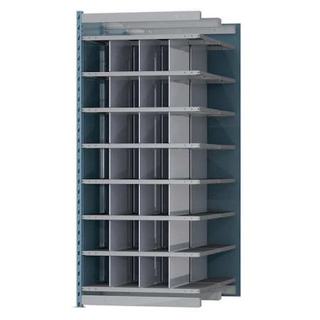 Add-On Pigeonhole Bin Unit, 36 in W x 48 in D x 87 in H, 28 Compartments, Blue/Gray, Steel MPN:AHDB28-48PB