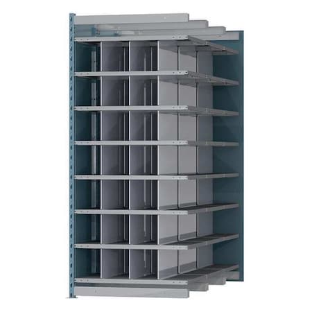 Add-On Pigeonhole Bin Unit, 36 in W x 72 in D x 87 in H, 28 Compartments, Blue/Gray, Steel MPN:AHDB28-72PB