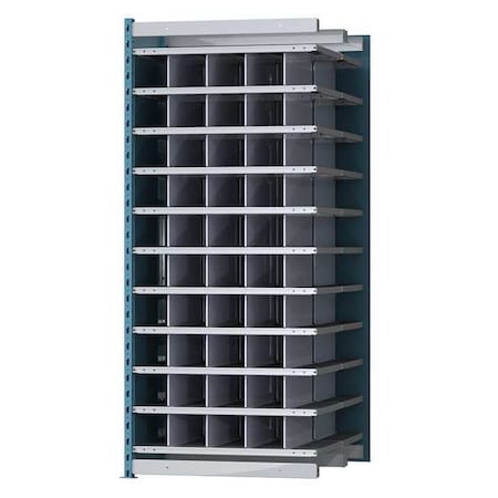 Add-On Pigeonhole Bin Unit, 36 in W x 48 in D x 87 in H, 50 Compartments, Blue/Gray, Steel MPN:AHDB50-48PB