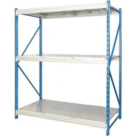 Starter Bulk Storage Rack, 36 in D, 72 in W, 3 Shelves, Marine Blue/ Light Gray MPN:HBR7236123-3S-S-PB