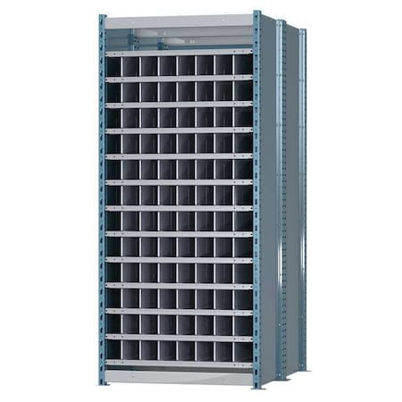 Starter Pigeonhole Bin Unit, 36 in W x 48 in D x 87 in H, 96 Compartments, Blue/Gray, Steel MPN:HDB104-48PB