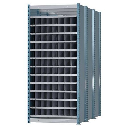 Starter Pigeonhole Bin Unit, 36 in W x 72 in D x 87 in H, 96 Compartments, Blue/Gray, Steel MPN:HDB104-72PB
