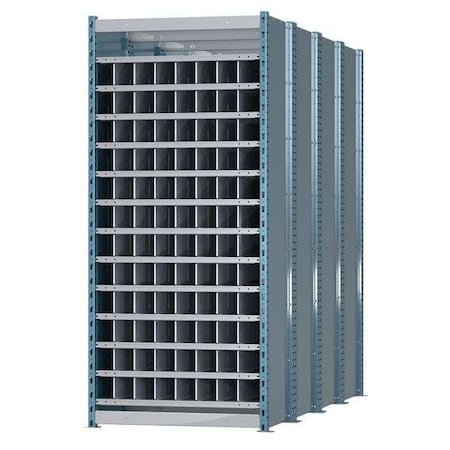 Starter Pigeonhole Bin Unit, 36 in W x 96 in D x 87 in H, 96 Compartments, Blue/Gray, Steel MPN:HDB104-96PB