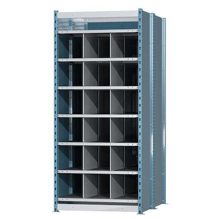 Starter Pigeonhole Bin Unit, 36 in W x 48 in D x 87 in H, 18 Compartments, Blue/Gray, Steel MPN:HDB18-48PB