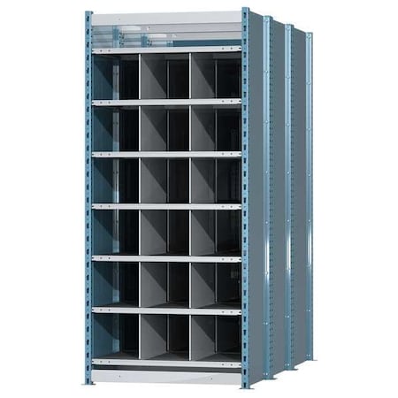 Starter Pigeonhole Bin Unit, 36 in W x 72 in D x 87 in H, 18 Compartments, Blue/Gray, Steel MPN:HDB18-72PB