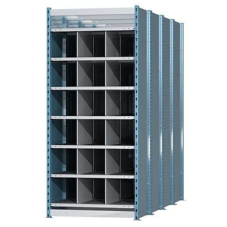 Starter Pigeonhole Bin Unit, 36 in W x 96 in D x 87 in H, 18 Compartments, Blue/Gray, Steel MPN:HDB18-96PB