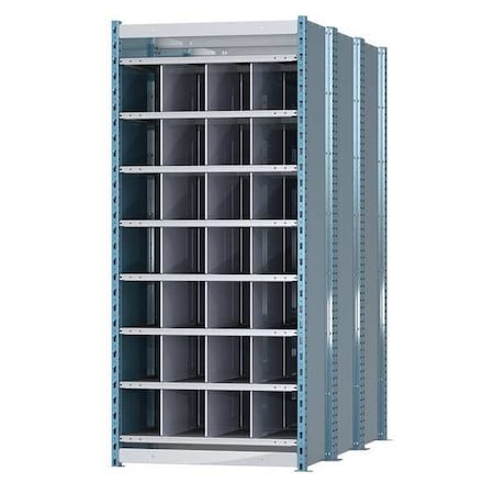 Starter Pigeonhole Bin Unit, 36 in W x 72 in D x 87 in H, 28 Compartments, Blue/Gray, Steel MPN:HDB28-72PB