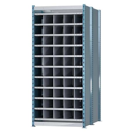 Starter Pigeonhole Bin Unit, 36 in W x 48 in D x 87 in H, 50 Compartments, Blue/Gray, Steel MPN:HDB50-48PB