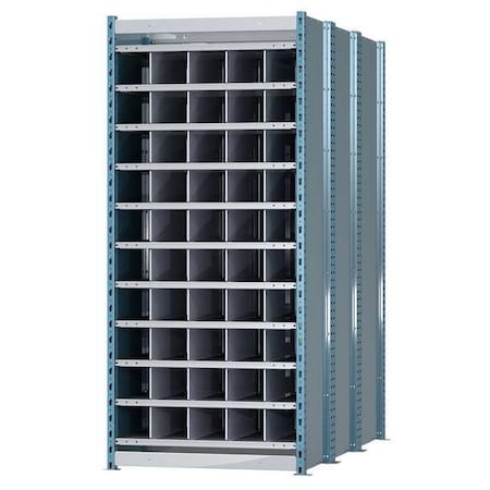 Starter Pigeonhole Bin Unit, 36 in W x 72 in D x 87 in H, 50 Compartments, Blue/Gray, Steel MPN:HDB50-72PB