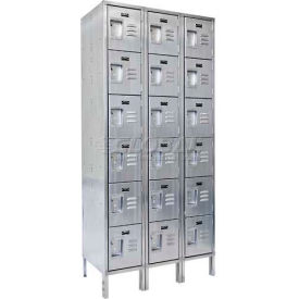Hallowell® 6-Tier 18 Door Stainless Steel Locker 54