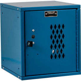 Hallowell® Cubix Modular Locker Perforated Door Padlock 11-5/16x12x12-11/16BlueUnassembled HC121212-1DP-MB