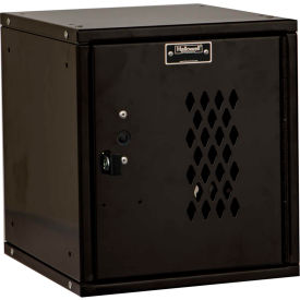 Hallowell® Cubix Modular Locker Perforated Door Padlock11-5/16x12x12-11/16BlackUnassembled HC121212-1DP-ME