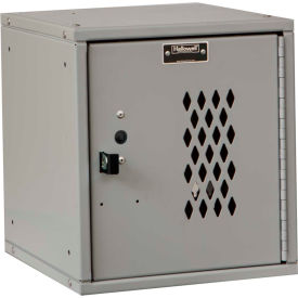 Hallowell® Cubix Modular Locker Perforated Door Padlock 11-5/16x12x12-11/16GrayUnassembled HC121212-1DP-PL