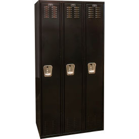 Hallowell® 1-Tier 3 Door Black Tie Steel Locker 36