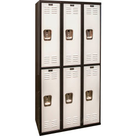 Hallowell® 2-Tier 6 Door Black Tie Steel Locker 36