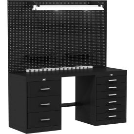 Hallowell® Fort Knox™ Basic Modular Workbench System w/9 Drawers 72