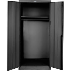 Hallowell 435W18A-ME 400 Series Solid Door Wardrobe Cabinet 36x18x72 Ebony Assembled 435W18A-ME