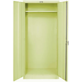 Hallowell 435W24A-PT 400 Series Solid Door Wardrobe Cabinet 36x24x72 Parchment Assembled 435W24A-PT