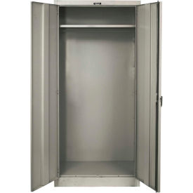 Hallowell 445W24A-HG 400 Series Solid Door Wardrobe Cabinet 48x24x72 Gray Assembled 445W24A-HG