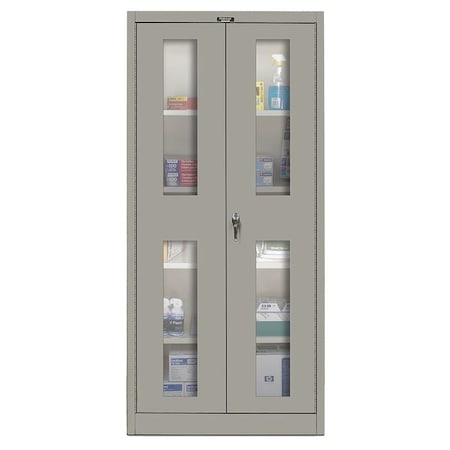 Shelving Storage Cabinet, 72 in H, 36 in W, 18 in D, Swing, Keyed, Dark Gray, 4 Shelves, 0 Drawers MPN:415S18SVA-HG