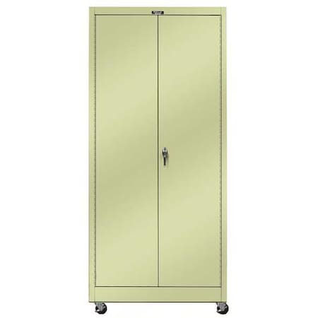 Solid Door Storage Cabinet, 36 in W, 72 in H, 24 in D, Tan MPN:415S24M-PT