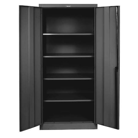 Shelving Storage Cabinet, 72 in H, 48 in W, 24 in D, Swing, Keyed, Black, 4 Shelves, 0 Drawers MPN:425S24ME