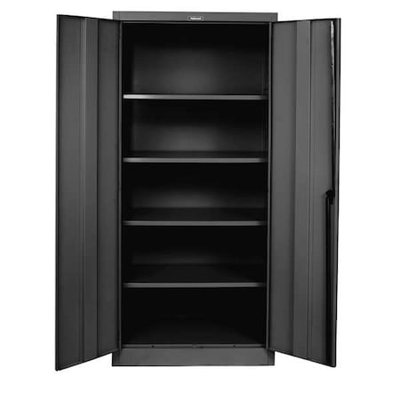 Shelving Storage Cabinet, 78 in H, 36 in W, 18 in D, Swing, Keyed, Black, 4 Shelves, 0 Drawers MPN:815S18ME