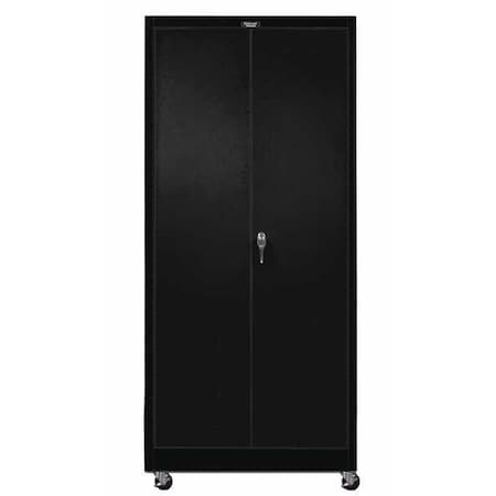 Solid Door Storage Cabinet, 36 in W, 84 in H, 24 in D, Black MPN:815S24M-ME