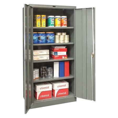 Shelving Storage Cabinet, 78 in H, 48 in W, 18 in D, Swing, Keyed, Dark Gray, 4 Shelves, 0 Drawers MPN:825S18HG