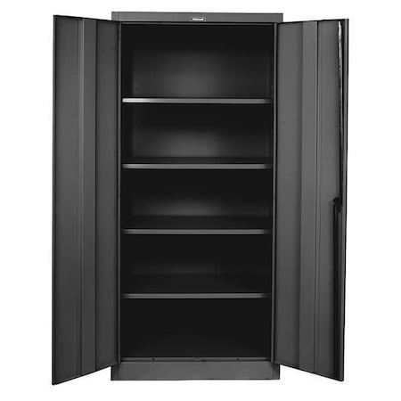 Shelving Storage Cabinet, 78 in H, 48 in W, 24 in D, Swing, Keyed, Black, 4 Shelves, 0 Drawers MPN:825S24A-ME