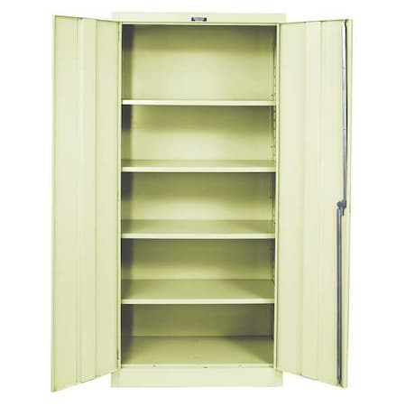 Shelving Storage Cabinet, 78 in H, 48 in W, 24 in D, Swing, Keyed, Tan, 4 Shelves, 0 Drawers MPN:825S24A-PT