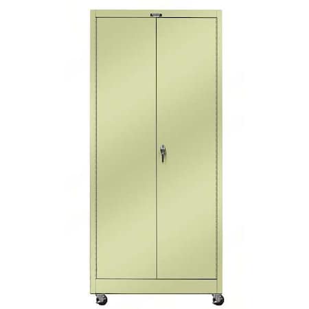 Solid Door Storage Cabinet, 48 in W, 84 in H, 24 in D, Tan MPN:825S24M-PT