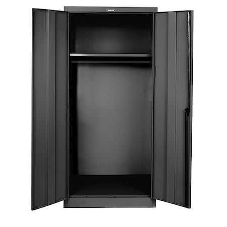 Wardrobe Storage Cabinet, 78 in H, 36 in W, 18 in D, Swing, Keyed, Black, 1 Shelves, 0 Drawers MPN:835W18A-ME