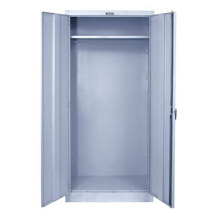Wardrobe Storage Cabinet, 78 in H, 36 in W, 18 in D, Swing, Keyed, Light Gray, 1 Shelves, 0 Drawers MPN:835W18PL-AM
