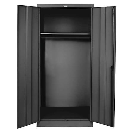Wardrobe Storage Cabinet, 78 in H, 48 in W, 24 in D, Swing, Keyed, Black, 1 Shelves, 0 Drawers MPN:845W24ME