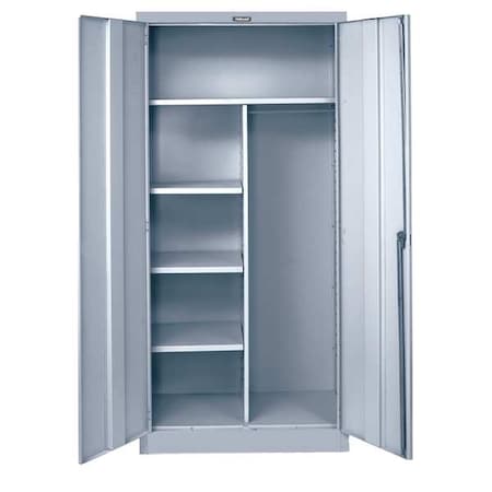Combo Wardrobe Storage Cabinet, 78 in H, 36 in W, 18 in D, Swing, Keyed, Light Gray, 4 Shelves MPN:855C18A-PL-AM