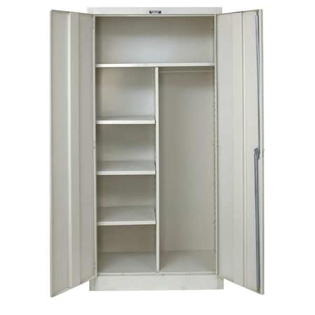 Combo Wardrobe Storage Cabinet, 78 in H, 36 in W, 24 in D, Swing, Keyed, Tan, 4 Shelves, 0 Drawers MPN:855C24PT