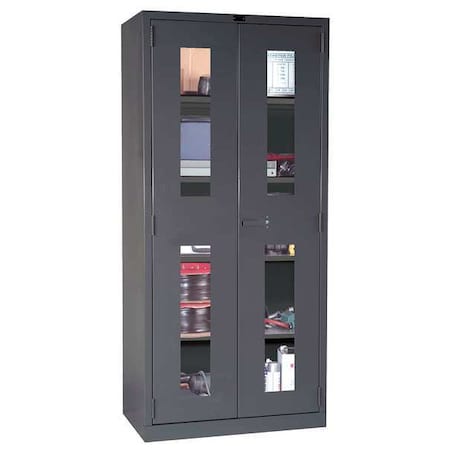 Shelving Storage Cabinet, 78 in H, 36 in W, 24 in D, Swing, Padlock Hasp, Dark Gray, 4 Shelves MPN:HW4SVSC6478-4CL