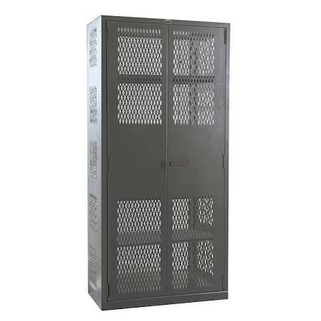 Shelving Storage Cabinet, 78 in H, 48 in W, 24 in D, Swing, Padlock Hasp, Dark Gray, 4 Shelves MPN:HW4VSC8478-4CL