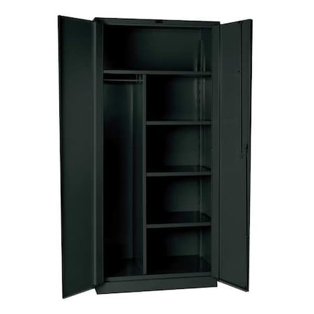 Combo Wardrobe Storage Cabinet, 78 in H, 60 in W, 24 in D, Swing, Padlock Hasp, Dark Gray, 0 Drawers MPN:HWG6CC0478-4CL