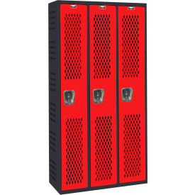 Hallowell® 1-Tier 3 Door Gym/PE Ventilated Locker 36