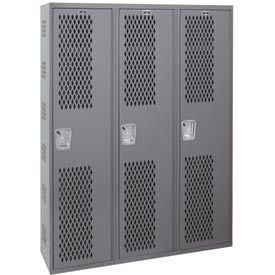 Hallowell® 1-Tier 3 Door Single-Point Ventilated Locker 36