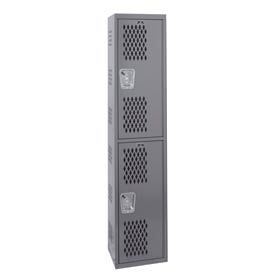 Hallowell® 2-Tier 2 Door Single-Point Ventilated Locker 18