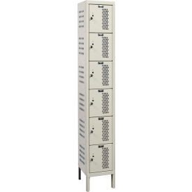 Hallowell® 6-Tier 6 Door Heavy Duty Ventilated Locker 12