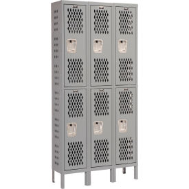 Hallowell® 2-Tier 6 Door Heavy Duty Ventilated Locker 36