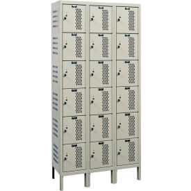 Hallowell® 6-Tier 18 Door Heavy Duty Ventilated Locker 36