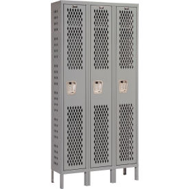 Hallowell® 1-Tier 3 Door Heavy Duty Ventilated Locker 36