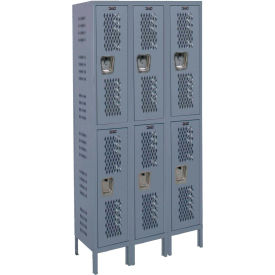 Hallowell® 2-Tier 6 Door Heavy Duty Ventilated Locker 54